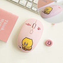 춘식이 무선 마우스 / 마우스 무선마우스 재택근무 온라인수업 마우스추천 무선마우스추천 비대면수업 노트북마우스 컴퓨터마우스 컴퓨터용품 노트북무선마우스 가성비마우스 캐릭터, 열심 춘식(핑크)