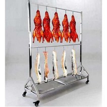 오리구이 거치대 닭구이 로스트 치킨 건조대 걸이대, 바베큐 거치대 100cm(접시포함)