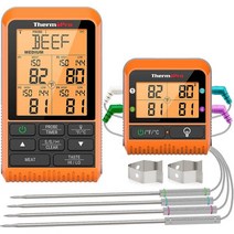 주방 고기 온도계ThermoPro TP829 Wireless Meat Thermometer for Grilling and Smoking 1000FT Grill Thermomete, Four Probes