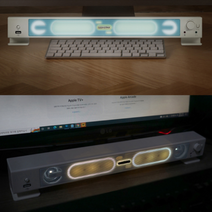 PC 유선 LED 우퍼 사운드바 스피커, 핑크