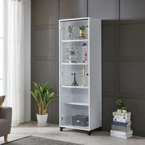 아트박스/아름이와다움이 티티 유리도어 케비넷 600, 화이트