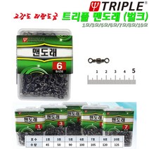 트리플 맨도래(벌크) 1/3/5/6/7/8/10호.고강도 스텐레스 재료/티탄도금/통 포장/신속한 채비 교체용 소품.민물 바다 원투/루어/선상/갯바위 채비 자작용 부품