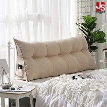 JS리빙 등받이 쿠션 침대 소파 삼각 허리 등 목 받이 방석 거실 사무실 바디필로우 모유 수유 베개 솜포함 침실 인테리어 롱등쿠션 67*17*33, 특대형-베이지(단품)