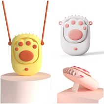 바이주주 어린이 고양이 발바닥 넥 목걸이 선풍기 (tp084-1-B), 발바닥 선풍기 옐로우