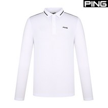 핑 핑(PING) 골프웨어 화이트 남성 배색 카라 긴팔 티셔츠 112B1TO901_WH