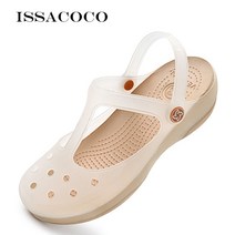 성인젤리슈즈 비올때 신발 여자 여름 플랫폼샌들Issacoco 여성용 웨지 젤리 비치 사보 투명 여성용 위생 나막신 여성 의료 발굽