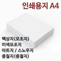 종이백화점 인쇄용지 A4 백상지 모조지 미색모조지 아트지 스노우지 중질지 중절지 주보용지 상장용지, 100g 벡상지 A4, 250매