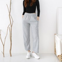 코디제이 여자 바지 데일리와이드팬츠 밴딩바지 오버핏 홈웨어 통바지 하체보정 데일리룩