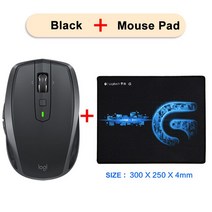 Logitech 로지텍마우스 Logitech-MX ANYWHERE 2S 무선 블루투스 마우스 1000 인치 당 점 2.4Ghz 나노 지원, 02 Black N Mouse Pad, 한개옵션1
