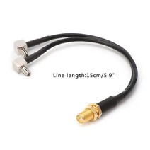 y 유형 SMA 여성에서 2 x TS9 남성 플러그 스플리터 결합 돼지 케이블 RG174 15C, 은