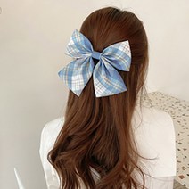 긴머리 예쁘게 묶기 서효림 리본 헤어핀 김나영 예쁜 리본삔 정유미 대왕 왕집게핀 윤승아 반묶음 왕리본핀 대형 헤어 집게핀 머리핀 리본핀 액세서리 체크무늬 핑크