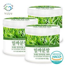 푸른들판 국내산 밀싹 분말 가루 100gx3통 밀새싹 밀어린잎 100%, 단품