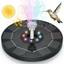 실내분수대 미니 인공폭포 인테리어 가습기 가정용 태양열 분수 펌프 3.5w led 조명 태양 전지 패널 전원 분수 다채로운 정원 연못 장식 펌프 폭포 수영장, 협력사