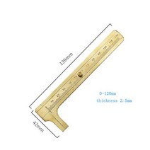 미니 황동 스케일 10cm 15cm 18cm 120mm 슬라이딩 게이지 버니어 캘리퍼스 눈금자 레트로 반원 각도기 포켓 측정 도구, [03] 3
