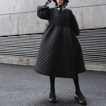 누빔 원피스 하객룩 퀼트 겨울 귀여운 누비 V넥 7부소매