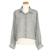 시크빈 하트레오파드 셔츠카라 쉬폰블라우스 세련된오피스룩