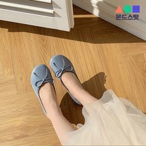 몬드스팟 1cm 여성 데일리 둥근코 리본 플랫 단화 로퍼 화이트 (DM484)