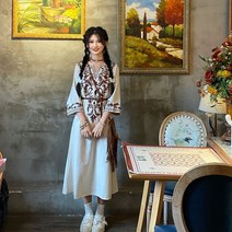 Z3JC 보헤미안 빈티지 에스닉 자수 면마입니다. 여성 롱원피스