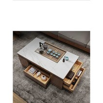 거실 리프트 테이블 소파 업 트랜스포머 좌식 탁자, 1.2 (로그컬러 수납장+화이트 조리대)