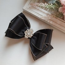 테두리 금사리본 샹드리에 보석자동핀(자체제작)