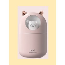 야옹이 가습기 무드 300ml 고양이 미니 가습기 대용, 핑꾸 핑크