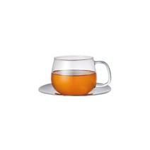ANTW 킨토 유니티찻잔(대) 350ml/ 유리컵 스텐레스받침 202330EA, 본상품선택, 본상품선택
