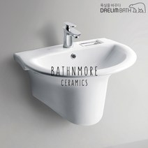 CL-361D/CL361D/세면기/세면대/일체형세면기/평면붙임형/대림바스/대림세면기/원홀/쓰리홀/부속일체/부속포함, 수동, P자트랩 (벽배수), 대림정품폽업/트랩