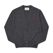 AMI FKC111 KN0025 055 아미 드 꾀흐 스몰 하트 로고 메리노 울 여성 가디건