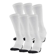 언더아머 퍼포먼스 테크 크루 양말3 6 팩, White (6-pairs)