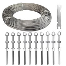 제주 휴대 스웨이지 스레드 텐션 피팅 터미널 케이블 난간 하드웨어 키트 30 미터 와이어 로프 포함 1/8 인, 한개옵션0