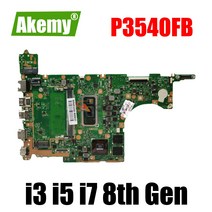 컴퓨터부품 호환 노트북 메인 보드 4G 8G RAM ASUS PRO P3540F P3540FB P3540FJ P3540 마더, 1.4G I3-8145U V2G