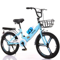 접이식자전거 보조바퀴 자전거 18/20 인치 오일 스프링 포크 접이식 뒷바퀴 차축 브레이크 보관 및 휴대용, Blue+18 Inches