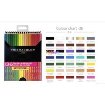 프리즈마 색연필 150 132 48 72색 Prismacolor 프리미어 72 색 소프트 오일 연필 4.0mm 철 상자 아티스트 드로잉 학교 미술 용품, 36 주니어