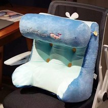 puildaug 침대 옆 부드러운 가방 큰 등받이 쿠션 소파 다다미 독서 침대 베개 삼각형 허리 베개 이동식 베개, 고래다기능허리 한 사이즈, 푸른 고래 (높이 조절 가능)