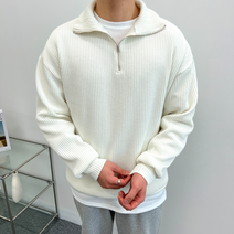 이브컴퍼니 남녀공용 데일리 골지 반집업 니트 7컬러 빅사이즈 M-XL (2973-1)