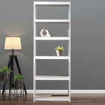 조립식선반 수납 앵글선반 6단 1100 x 400 x 1800, 블랙, 12mm 강화 MDF 보드