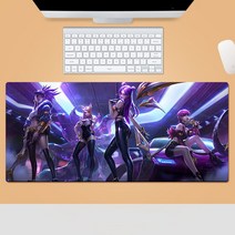 KDA 리그 오브 레전드 마우스 장패드 게임 주변 마우스패드 라지 사이즈 내오염성 견디다 창의 기념 선물, 800*300*5mm, 패턴-16