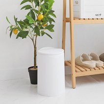 친환경 향균작용 인테리어휴지통 냄새차단쓰레기통 원형쓰레기텅 밀폐형 원터치 휴지통 8L