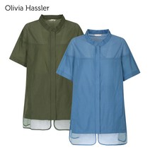 [올리비아하슬러]OH9MJP202_숄더 매쉬 펀칭 집업 점퍼