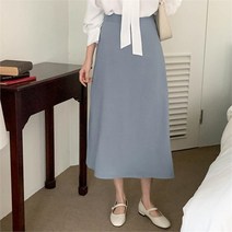 다잇템 여자 스카이블루 봄하객 후레아 롱스커트 (9685796)