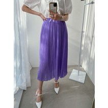 스타일난다 하늘하늘 기계주름 쉬폰 밴딩 플리츠 롱 스커트 착용감 좋은 고무 치마
