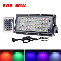 야외 스포트라이트 LED 투광 조명 50W 100W AC220V흰색 흰색 RGB 방수 가로등 정원 램프, RGB 50W_CHINA