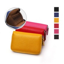 여성 반지갑 카드지갑 미니 천연 소가죽 지퍼 동전 5가지컬러