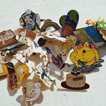 귀여운 금속 뱃지 21종 캐릭터 동물 사람 음식 고양이