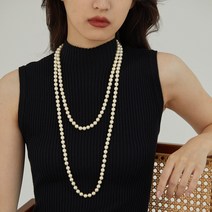 여성 롱 패션 목걸이 진주목걸이