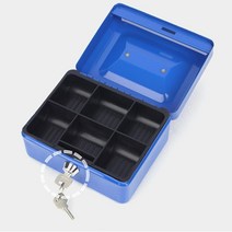 중형 스틸 금고 철제 철재 불에 안타는 금고통 비상금 숨기기 현금 귀중품 보관함, 블루