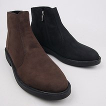 퍼블릭 스웨이드 앵글 지퍼부츠 남성 겨울 방한 쎄무 미들부츠 학생 직장인 데일리룩