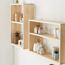 이케아 2단 국내제작 원목 인테리어 벽선반 가로세로 벽걸이 거실 주방 침실 카페 진열대, GN29(가로선반)