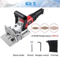 전기 대패 평 기계 전문 목공 비스킷 플레이트 조이너 조절 가능한 각도와 먼지 봉투 목재 타입, Kit 5, 한국 플러그