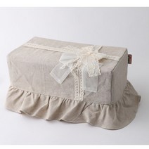 마리스텔라 티슈커버 레이스 하트 아이보리 화이트 티슈케이스 프릴 웨딩 결혼 집들이 이사 선물 Tissue Cover Fabric 패브릭 인테리어소품 공주풍, 01아리보리 리본레이스티슈커버